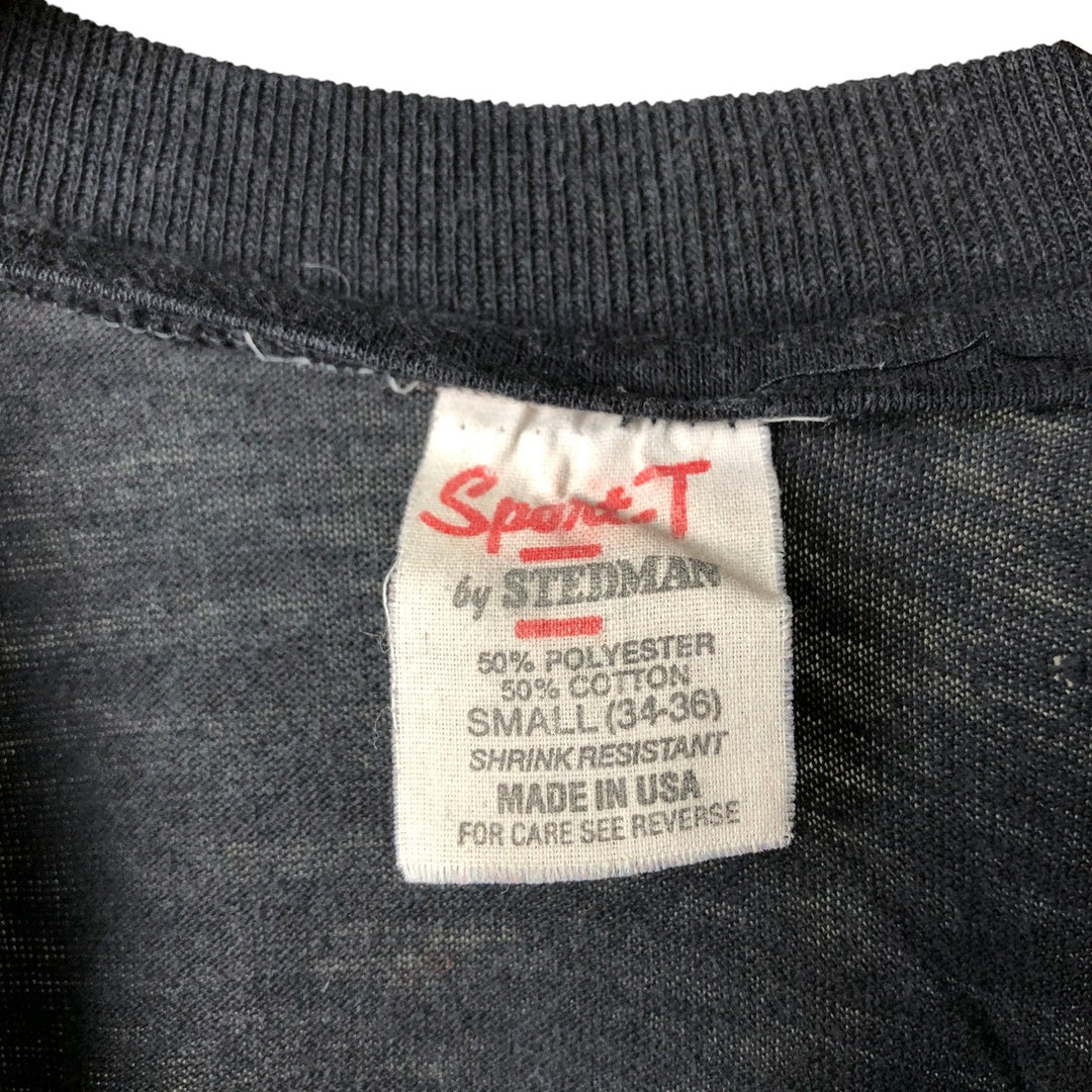 80'S Steadman Tears for Fears back print band t-shirt, band tee, made in USA, men's size S, vintage polyester black type Vintage Second Hand