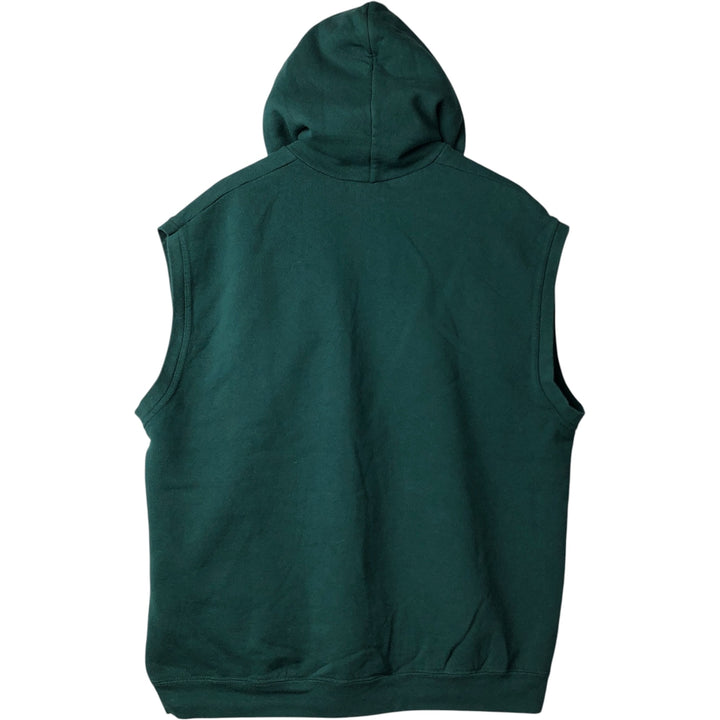 90'S Vintage Nike Hoodie Vest, Made in USA, Men's Size L cotton Green type dark green Vintage Second Hand