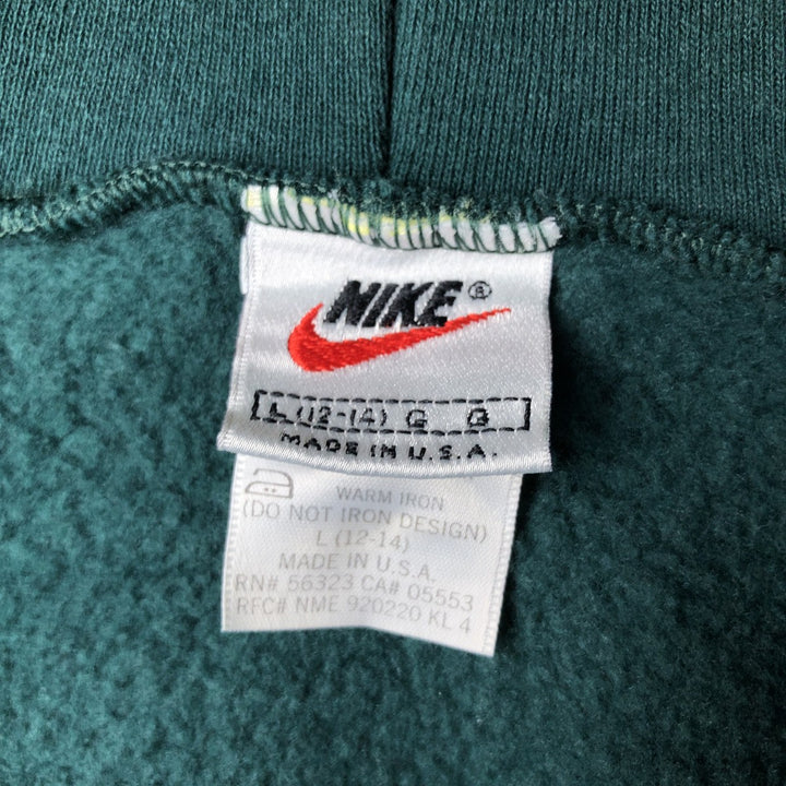 90'S Vintage Nike Hoodie Vest, Made in USA, Men's Size L cotton Green type dark green Vintage Second Hand