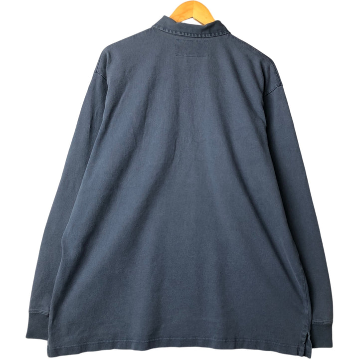 Vintage 90'S Ralph Lauren Polo Sportsman long-sleeved polo shirt, men's size XL cotton navy blue type Vintage Second Hand