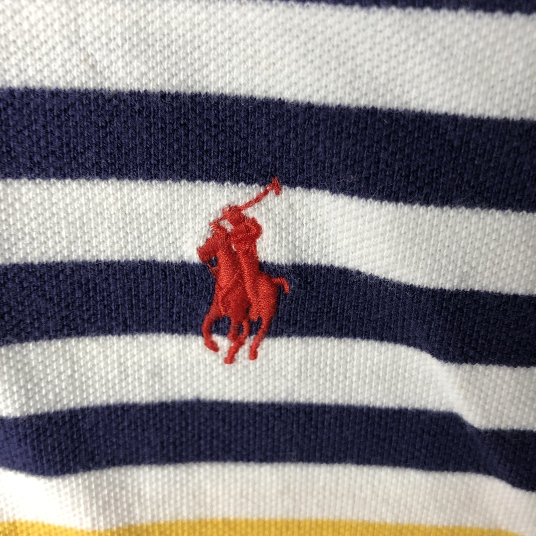Ralph Lauren POLO by Ralph Lauren short sleeve striped polo shirt, men's size L cotton white type Vintage Second Hand