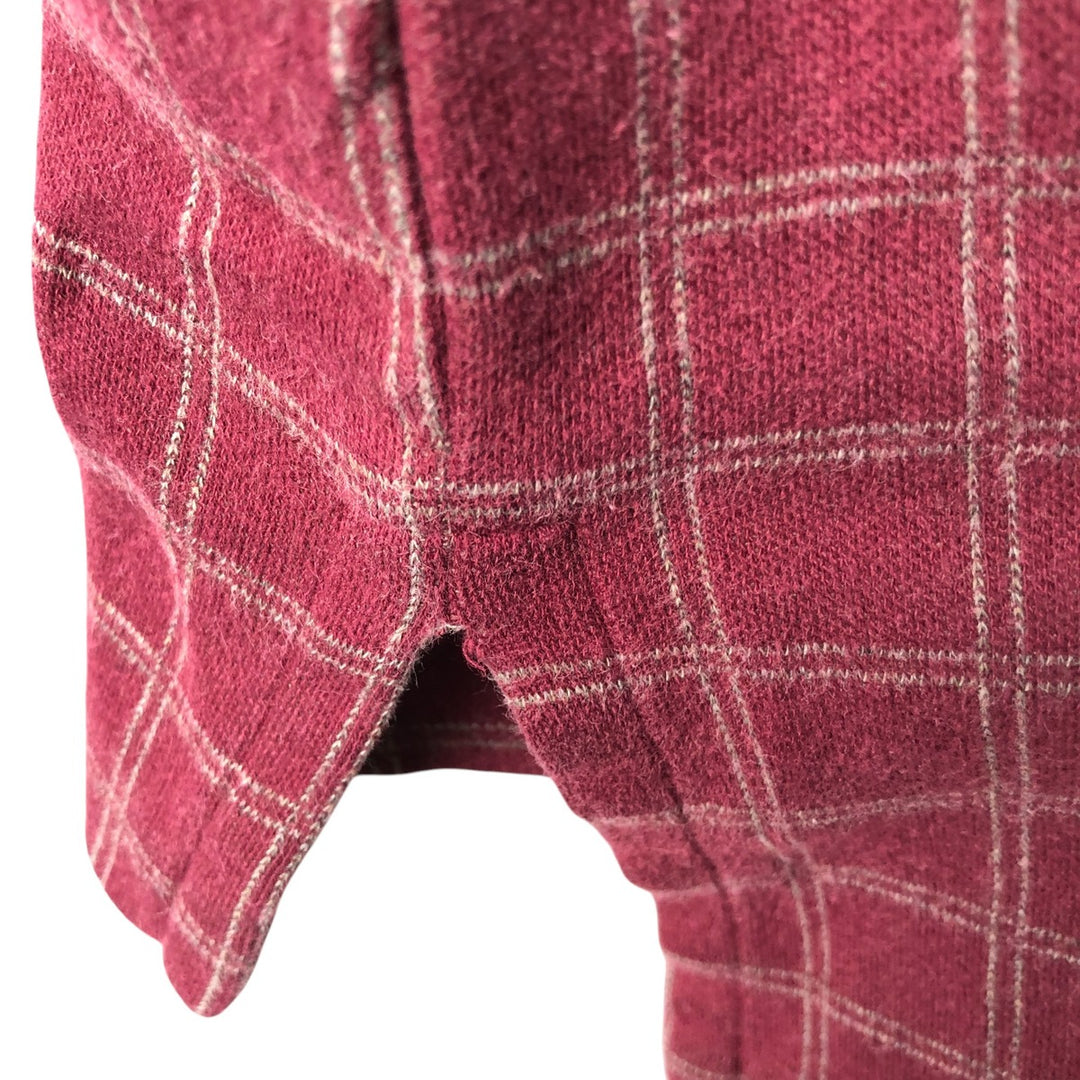 Ralph Lauren POLO by Ralph Lauren Check Pattern Short Sleeve Polo Shirt, Men's XL cotton wine-red Vintage Second Hand