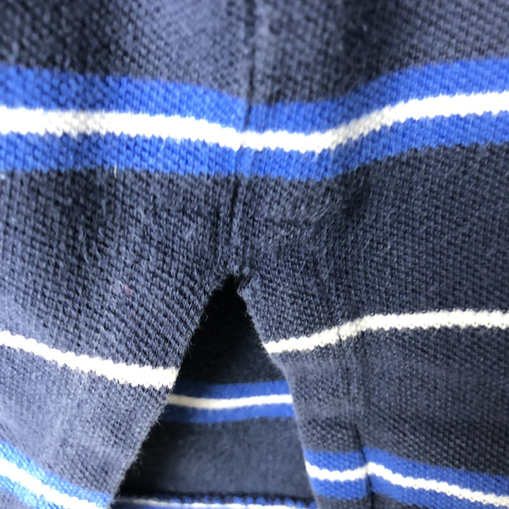 Ralph Lauren POLO by Ralph Lauren short sleeve striped polo shirt, size S for men cotton navy blue type Vintage Second Hand