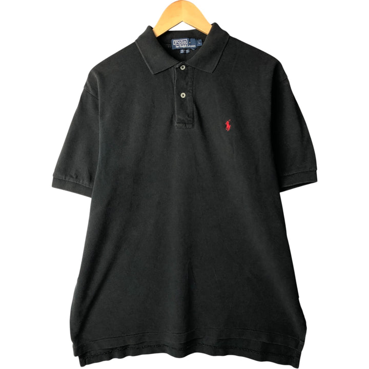 Ralph Lauren POLO by Ralph Lauren short sleeve polo shirt, men's size L cotton black type Vintage Second Hand