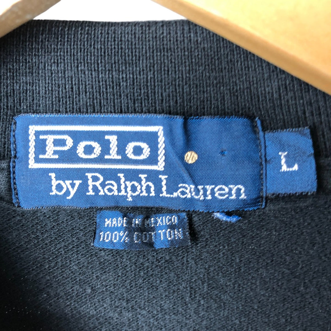 Ralph Lauren POLO by Ralph Lauren short sleeve polo shirt, men's size L cotton black type Vintage Second Hand