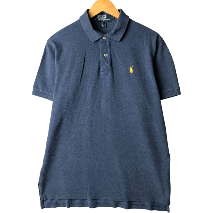 Ralph Lauren POLO RALPH LAUREN short sleeve polo shirt men's size L cotton navy blue type Vintage Second Hand