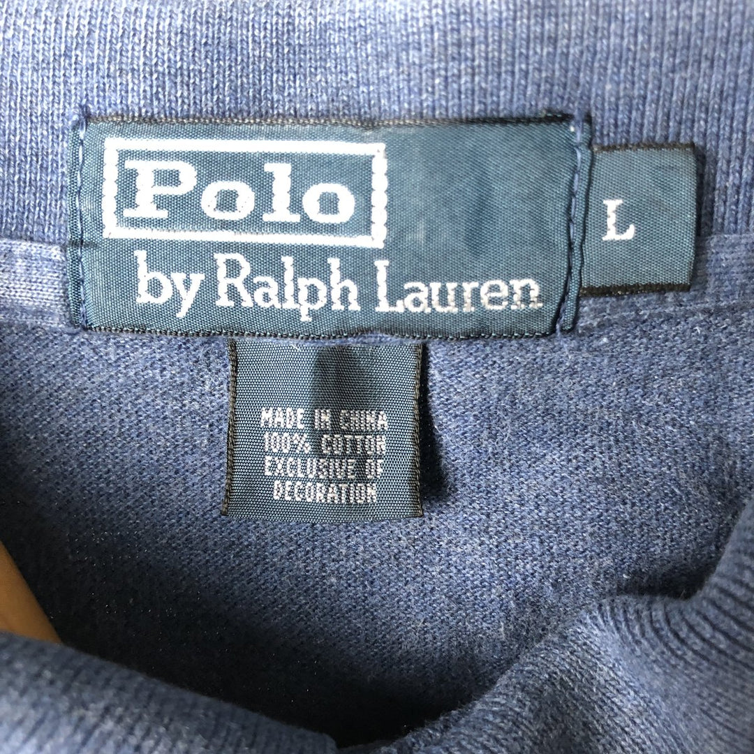 Ralph Lauren POLO RALPH LAUREN short sleeve polo shirt men's size L cotton navy blue type Vintage Second Hand