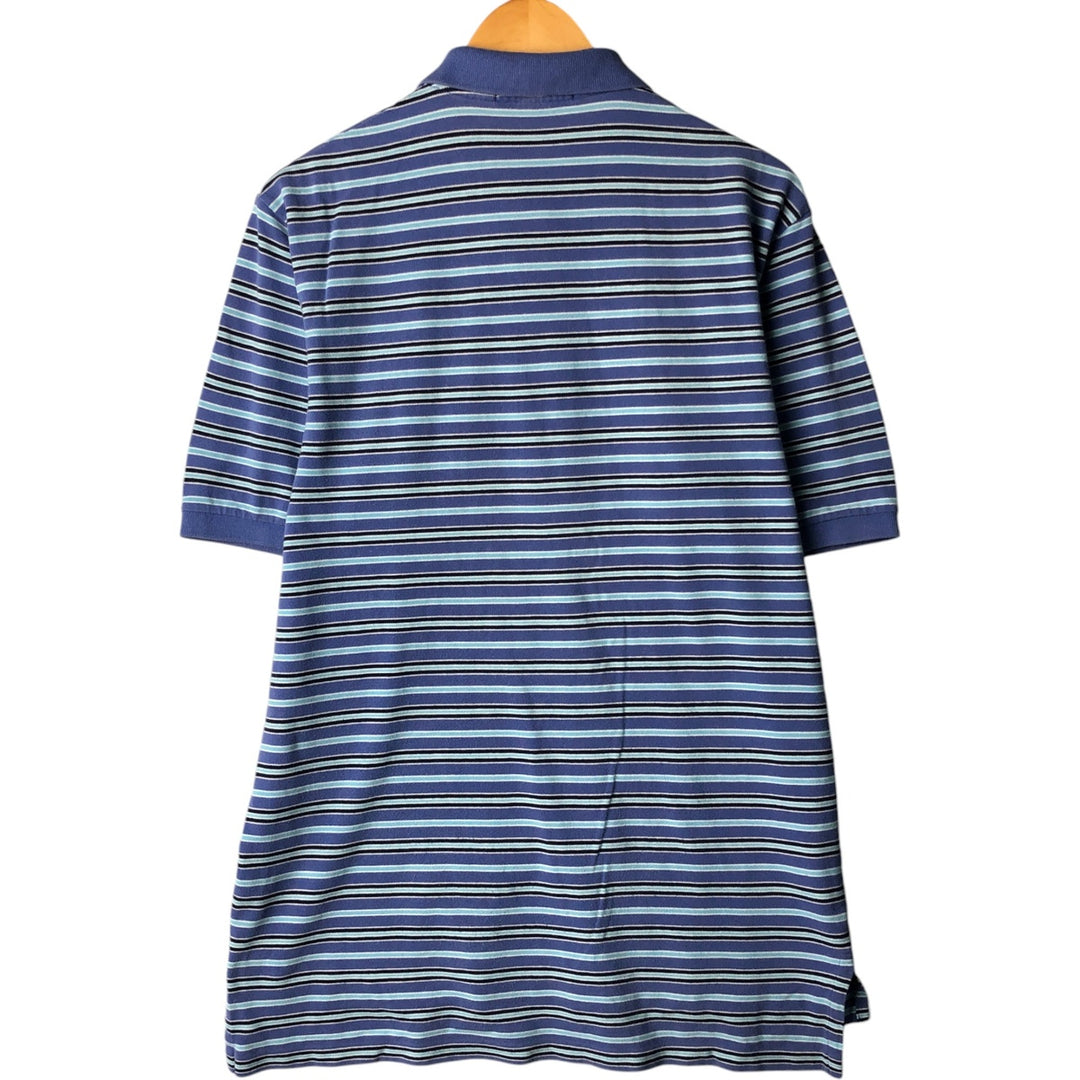 Ralph Lauren POLO GOLF Polo Golf short sleeve striped polo shirt men's size M cotton purple type Vintage Second Hand