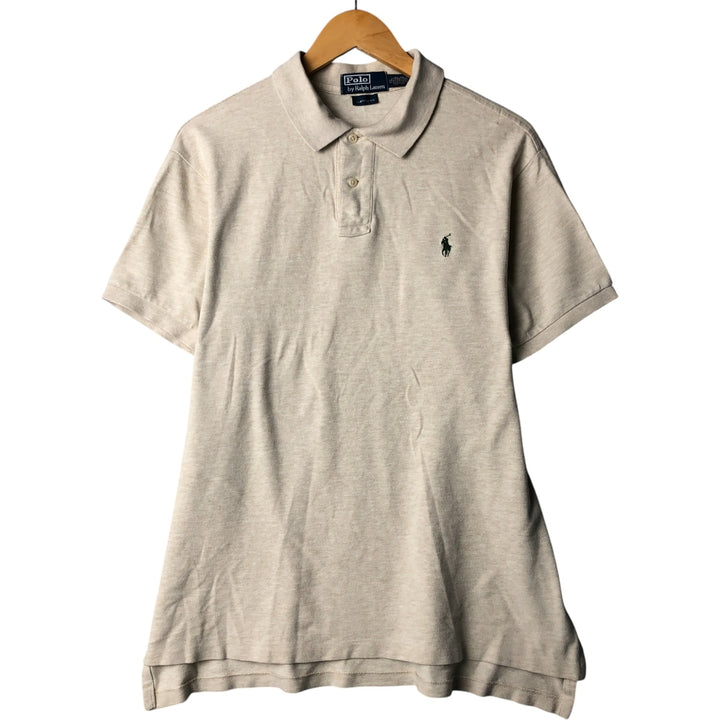 Ralph Lauren POLO RALPH LAUREN CUSTOM FIT short sleeve polo shirt men's size L cotton Beige type Vintage Second Hand