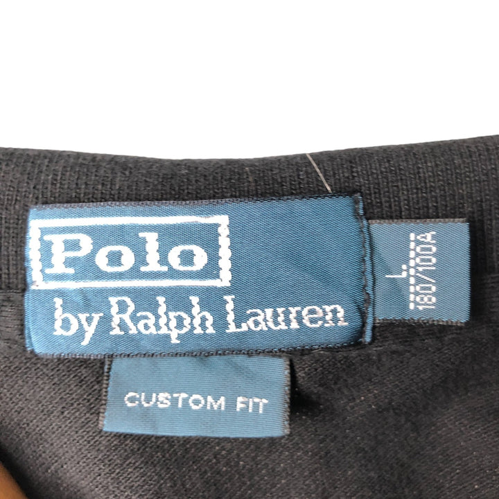 Ralph Lauren POLO by Ralph Lauren COSTOM FIT short sleeve polo shirt, men's size L cotton black type Vintage Second Hand