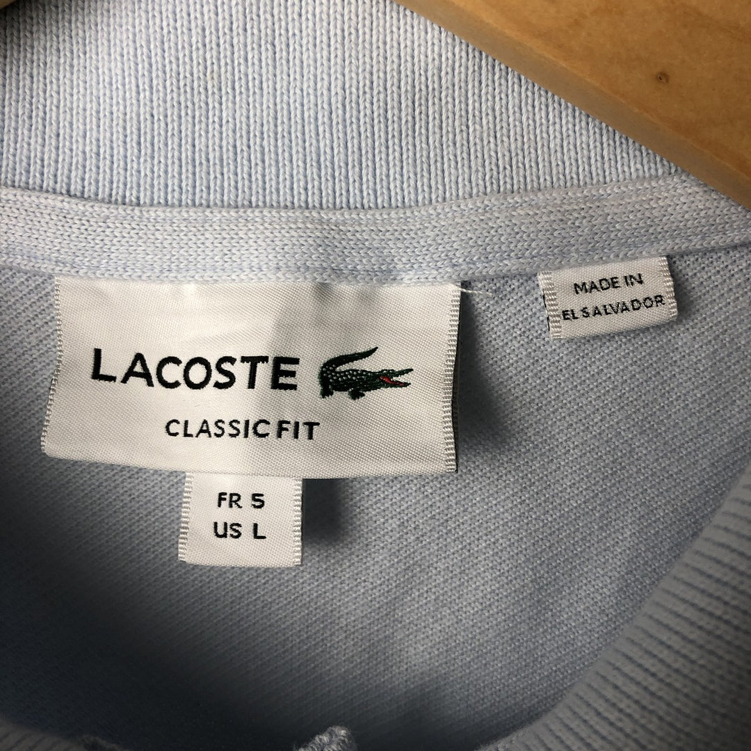 Lacoste LACOSTE short sleeve polo shirt size 5, men's M equivalent cotton Blue type light blue Vintage Second Hand