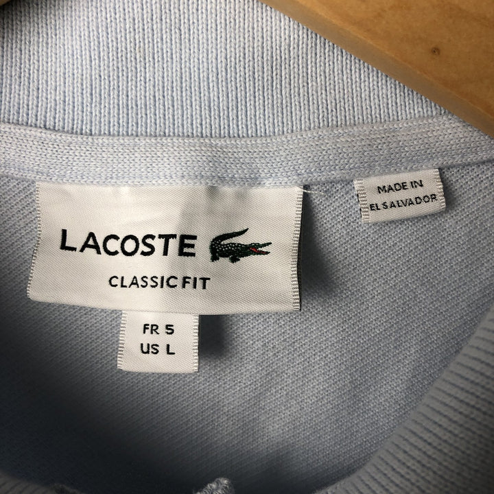 Lacoste LACOSTE short sleeve polo shirt size 5, men's M equivalent cotton Blue type light blue Vintage Second Hand