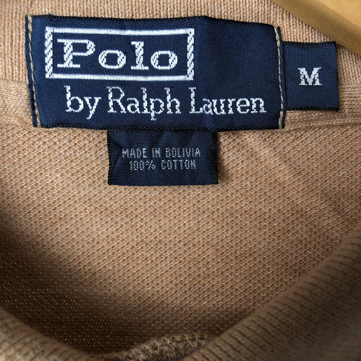 Ralph Lauren POLO by Ralph Lauren long sleeve polo shirt, men's size M cotton orange type Vintage Second Hand