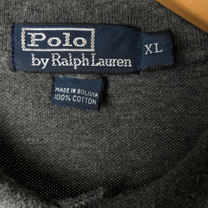 Ralph Lauren POLO by Ralph Lauren long sleeve polo shirt, men's XL size cotton gray type Vintage Second Hand