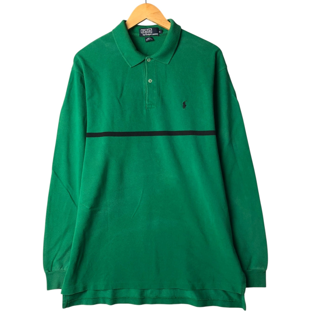 Ralph Lauren POLO by Ralph Lauren long sleeve polo shirt, men's XL size cotton green type Vintage Second Hand