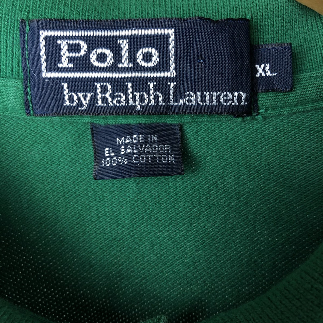 Ralph Lauren POLO by Ralph Lauren long sleeve polo shirt, men's XL size cotton green type Vintage Second Hand