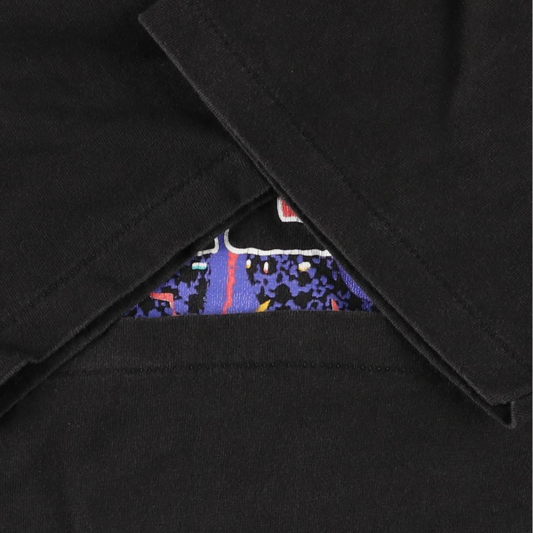 90'S Hanes Heavyweight Printed T-shirt Made in USA Men's XL Vintage cotton black type Vintage Second Hand