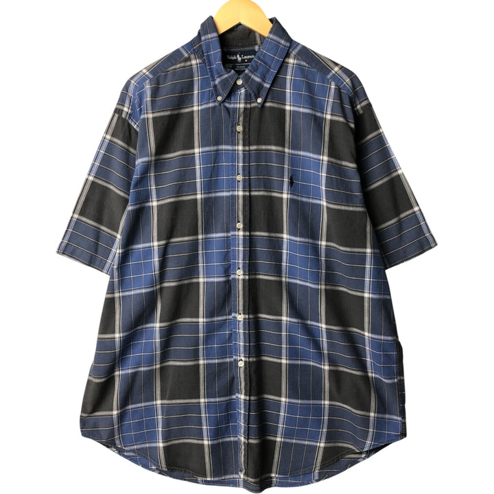 Ralph Lauren BLAKE short sleeve button down check shirt men's XL size cotton blue type Vintage Second Hand