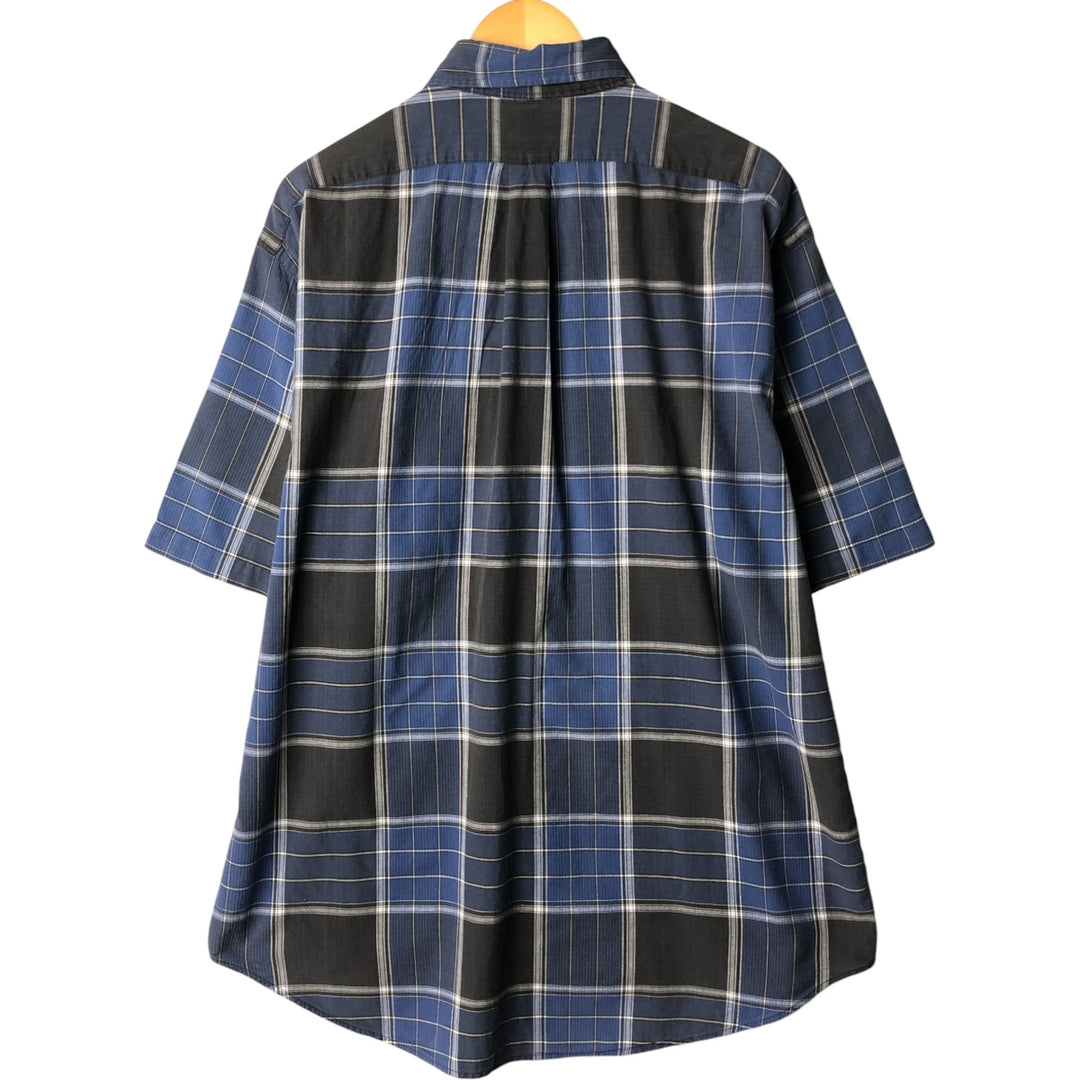 Ralph Lauren BLAKE short sleeve button down check shirt men's XL size cotton blue type Vintage Second Hand
