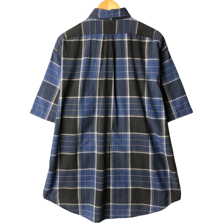 Ralph Lauren BLAKE short sleeve button down check shirt men's XL size cotton blue type Vintage Second Hand