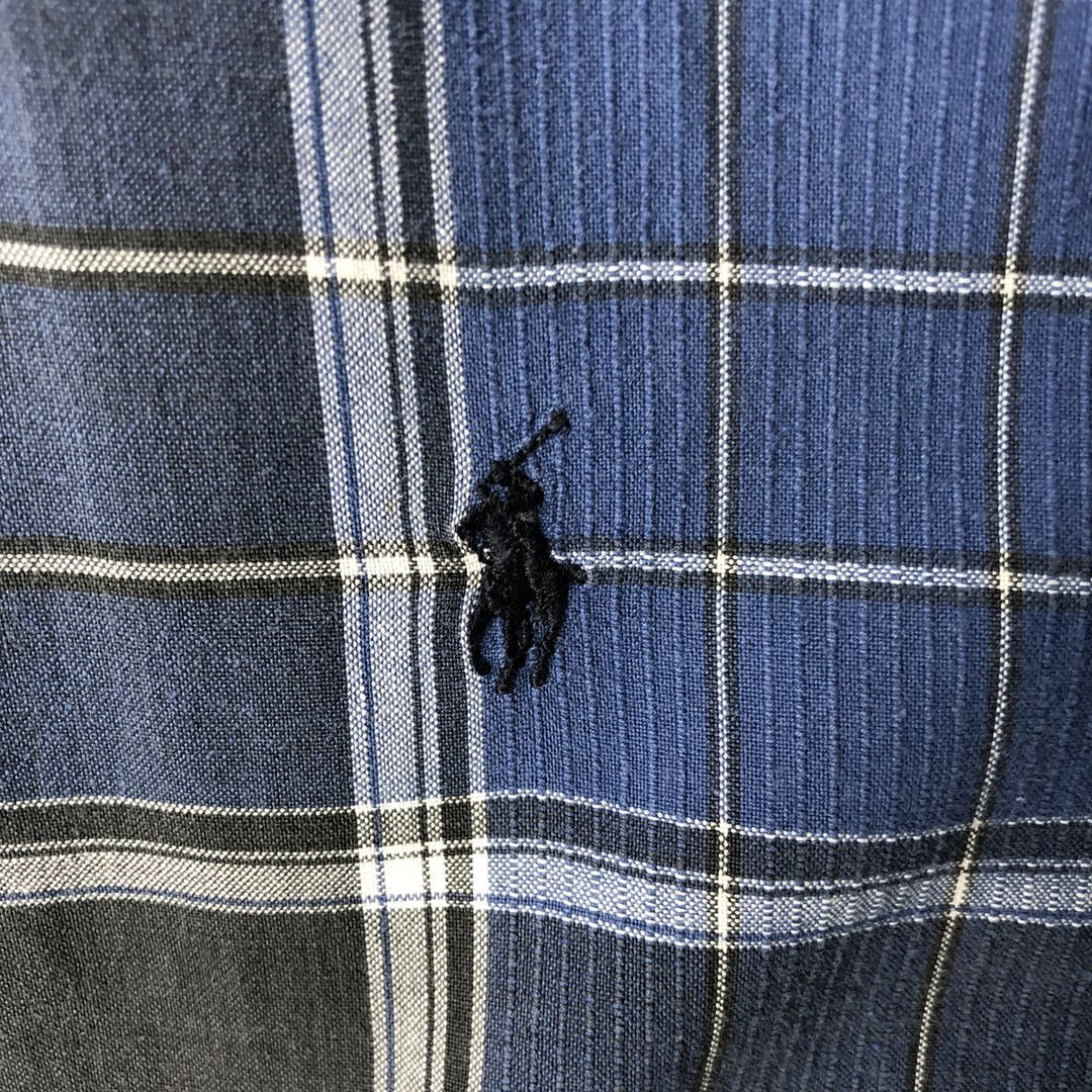 Ralph Lauren BLAKE short sleeve button down check shirt men's XL size cotton blue type Vintage Second Hand