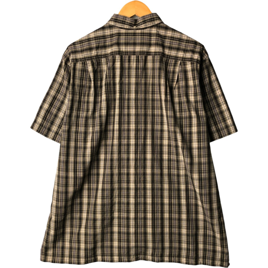 Ralph Lauren RALPH LAUREN SPORT short-sleeved button-down check shirt, men's size L cotton black type Vintage Second Hand