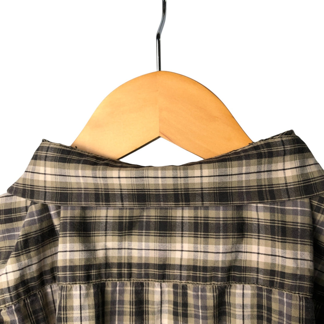 Ralph Lauren RALPH LAUREN SPORT short-sleeved button-down check shirt, men's size L cotton black type Vintage Second Hand