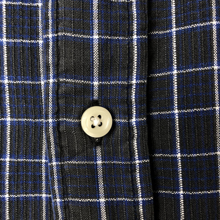 Ralph Lauren BLAIRE short sleeve button down check shirt, men's size L cotton blue type Vintage Second Hand