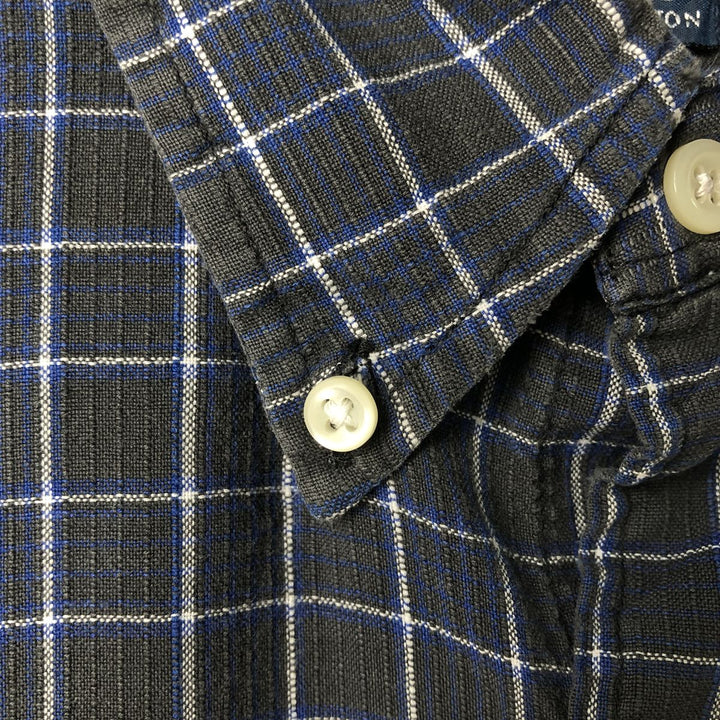 Ralph Lauren BLAIRE short sleeve button down check shirt, men's size L cotton blue type Vintage Second Hand