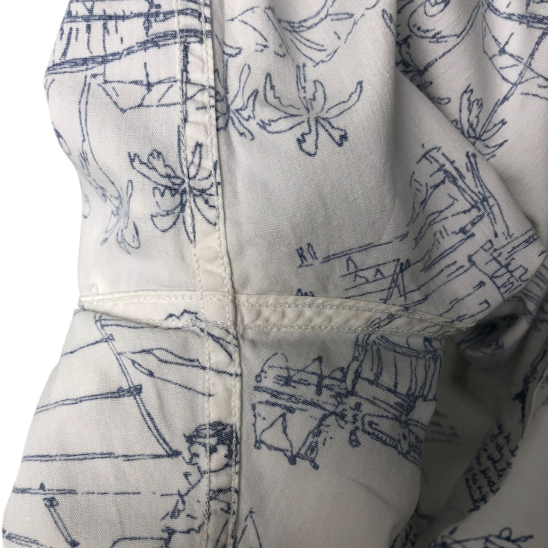 90'S Ralph Lauren POLO SPORT Polo Sport all-over print short-sleeve cotton shirt, men's size M, vintage cotton white type Vintage Second Hand