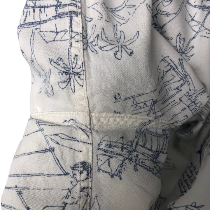 90'S Ralph Lauren POLO SPORT Polo Sport all-over print short-sleeve cotton shirt, men's size M, vintage cotton white type Vintage Second Hand