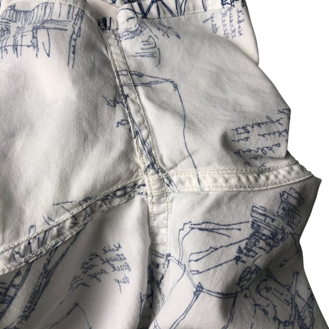 90'S Ralph Lauren POLO SPORT Polo Sport all-over print short-sleeve cotton shirt, men's size M, vintage cotton white type Vintage Second Hand