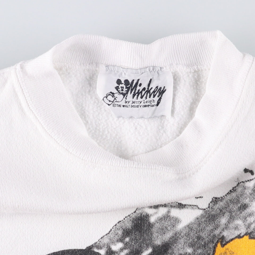 Vintage 90'S Mickey Mouse Jerry Leigh character sweatshirt, size L, men's unclear white type Vintage Second Hand