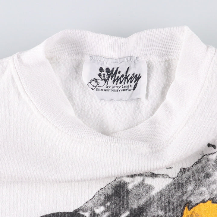 Vintage 90'S Mickey Mouse Jerry Leigh character sweatshirt, size L, men's unclear white type Vintage Second Hand