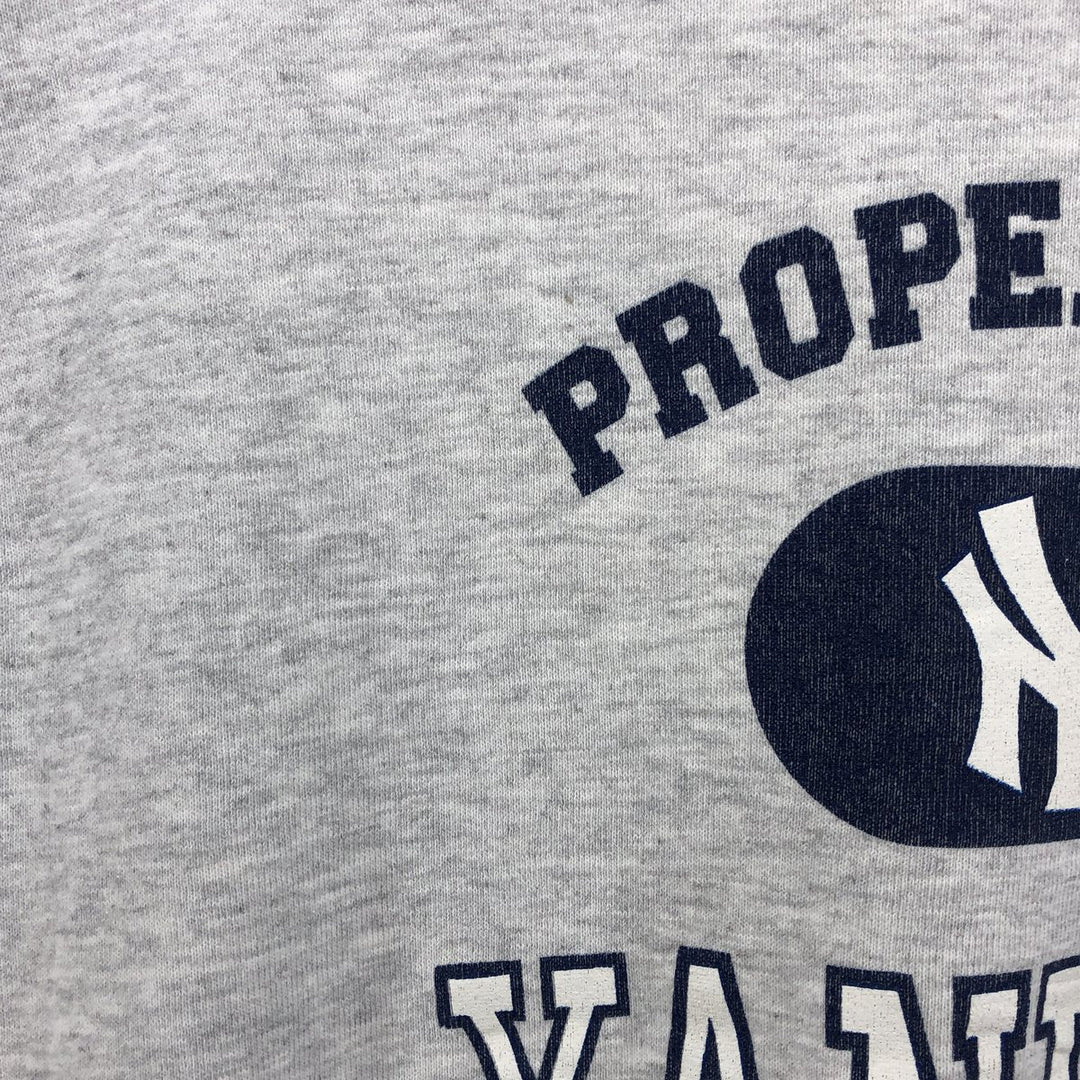 Vintage 90'S MLB New York Yankees Printed Sweatshirt, Made in USA, Men's Size XL cotton gray type Vintage Second Hand