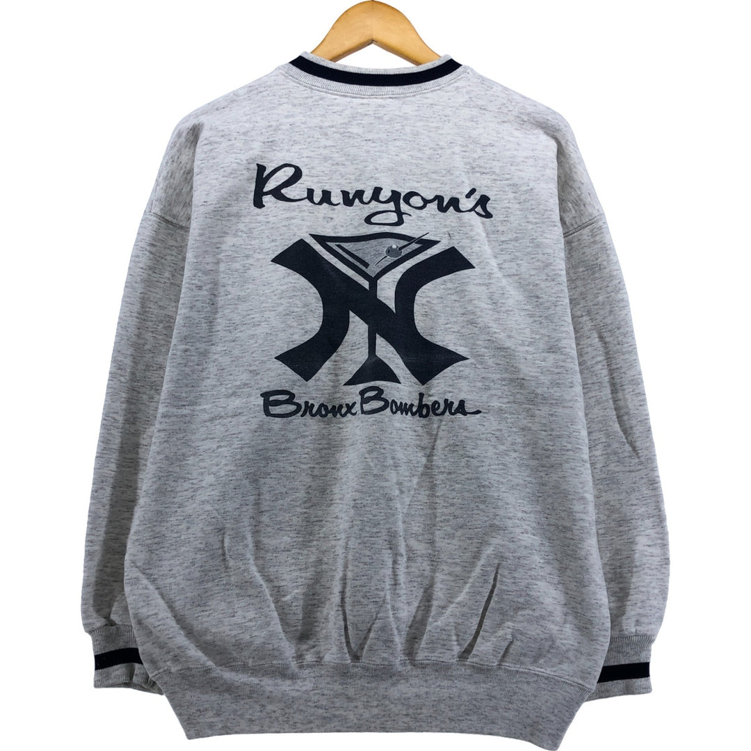 2000'S MLB New York Yankees Henley Neck Logo Sweatshirt, Men's Size L unclear gray type Vintage Second Hand