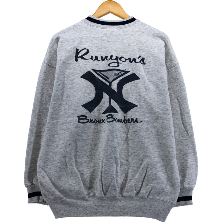 2000'S MLB New York Yankees Henley Neck Logo Sweatshirt, Men's Size L unclear gray type Vintage Second Hand