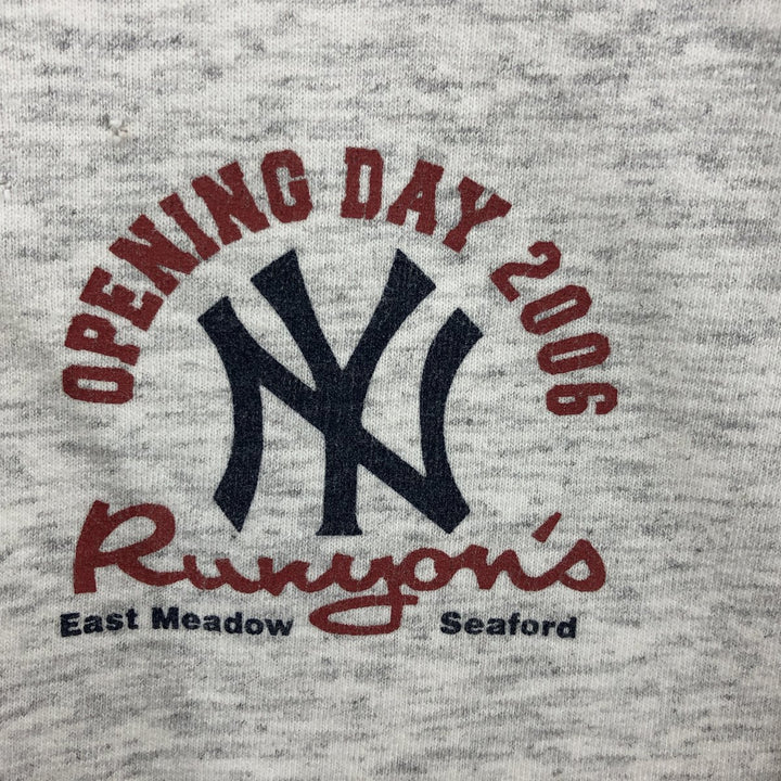 2000'S MLB New York Yankees Henley Neck Logo Sweatshirt, Men's Size L unclear gray type Vintage Second Hand