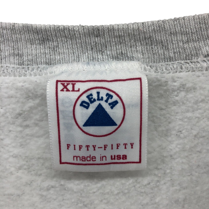Vintage Delta DELTA printed sweatshirt, made in the USA, men's size XL polyester gray type Vintage Second Hand
