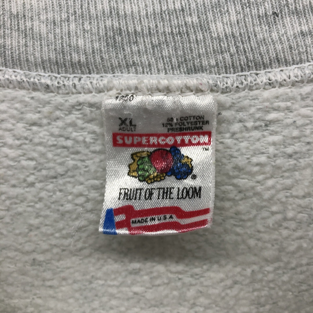 90'S Fruit of the Loom SUPERCOTTON University of Wisconsin College Sweatshirt, Made in USA, Men's Size XL cotton gray type Vintage Second Hand