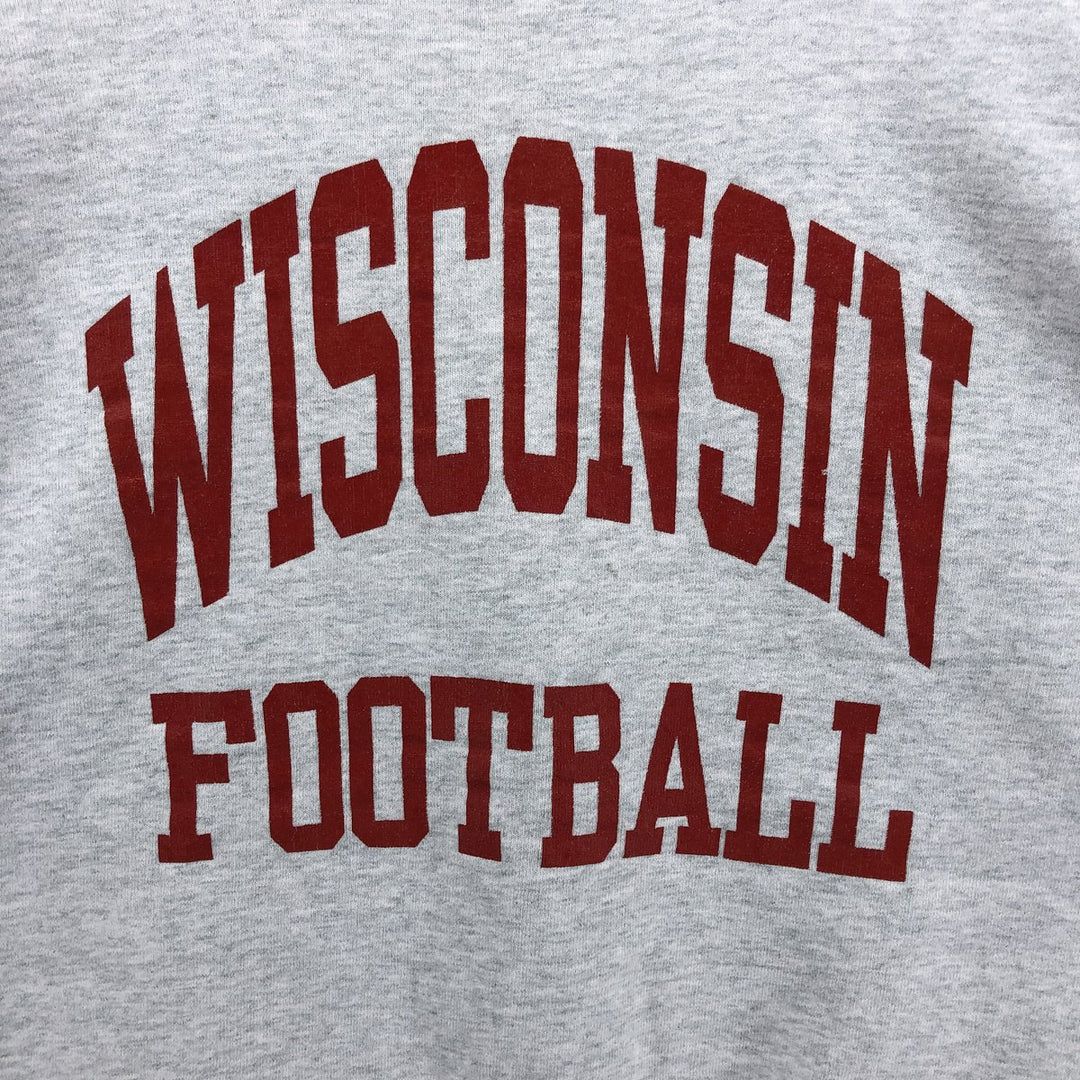 90'S Fruit of the Loom SUPERCOTTON University of Wisconsin College Sweatshirt, Made in USA, Men's Size XL cotton gray type Vintage Second Hand