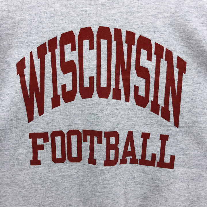 90'S Fruit of the Loom SUPERCOTTON University of Wisconsin College Sweatshirt, Made in USA, Men's Size XL cotton gray type Vintage Second Hand
