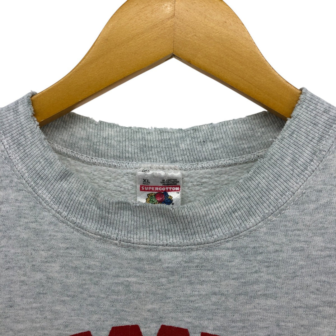 90'S Fruit of the Loom SUPERCOTTON University of Wisconsin College Sweatshirt, Made in USA, Men's Size XL cotton gray type Vintage Second Hand