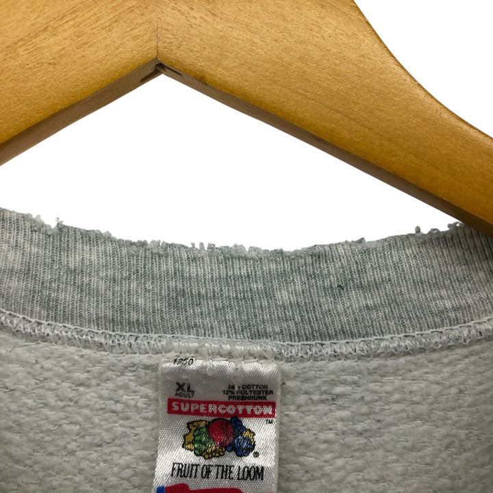 90'S Fruit of the Loom SUPERCOTTON University of Wisconsin College Sweatshirt, Made in USA, Men's Size XL cotton gray type Vintage Second Hand
