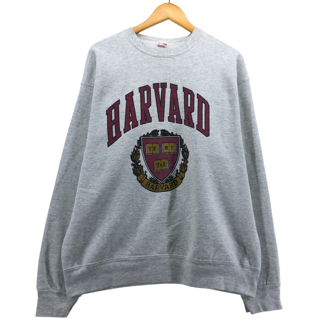 Vintage SUPERCOTTON HARVARD Harvard University college sweatshirt, size L, men's cotton gray type Vintage Second Hand