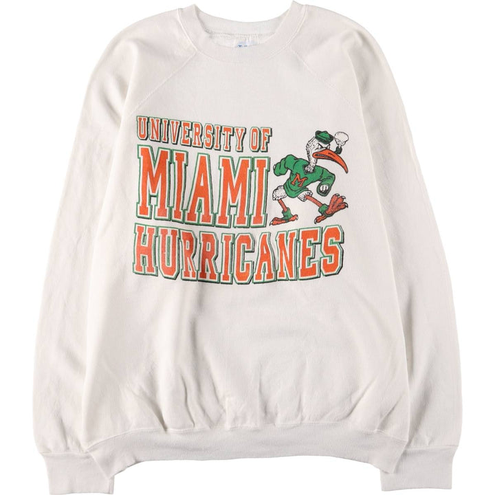 Vintage 80s-90'S Tultex College Character Sweatshirt, Made in USA, Men's Size XL cotton white type Vintage Second Hand