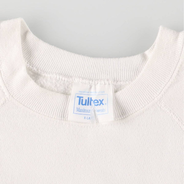Vintage 80s-90'S Tultex College Character Sweatshirt, Made in USA, Men's Size XL cotton white type Vintage Second Hand