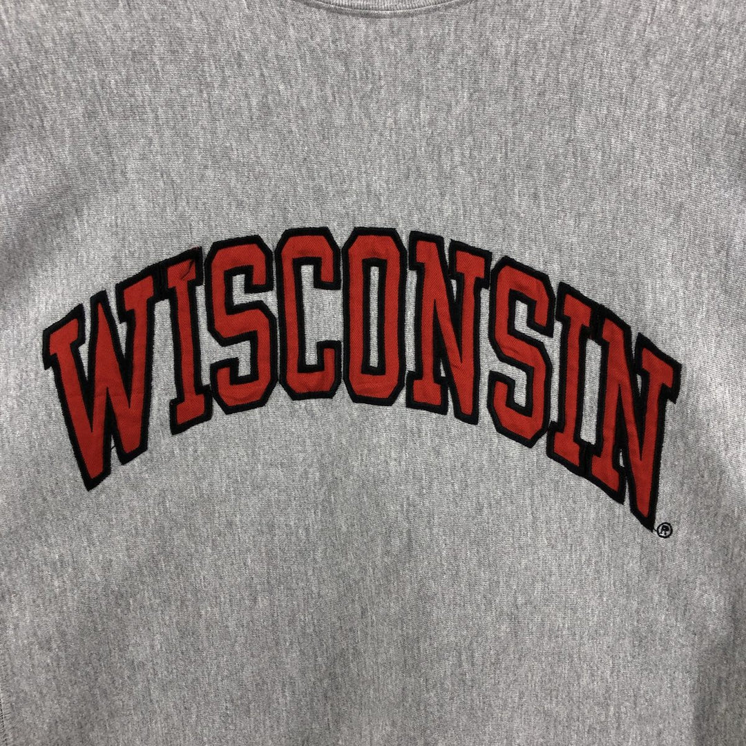 90'S STEEVE and BARRY'S WISCONSIN University of Wisconsin College Sweatshirt, Men's Size L cotton gray type Vintage Second Hand