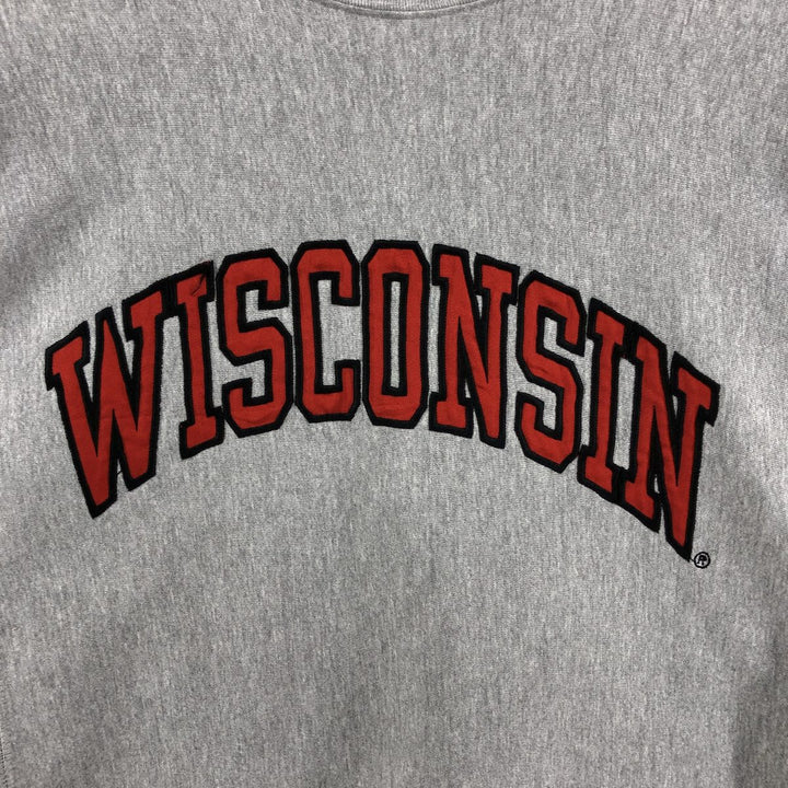 90'S STEEVE and BARRY'S WISCONSIN University of Wisconsin College Sweatshirt, Men's Size L cotton gray type Vintage Second Hand