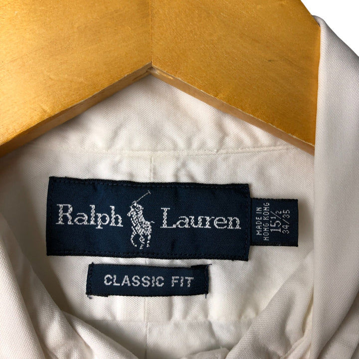 Ralph Lauren Classic Fit long sleeve button down shirt, men's size M cotton white type Vintage Second Hand